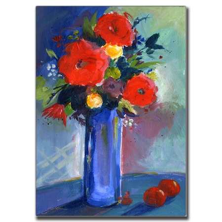 Sheila Golden 'Red Flowers' Canvas Art,18x24